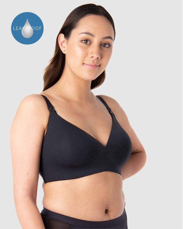 Belabumbum Haylie Wireless T-Shirt Nursing Bra in Black Marl