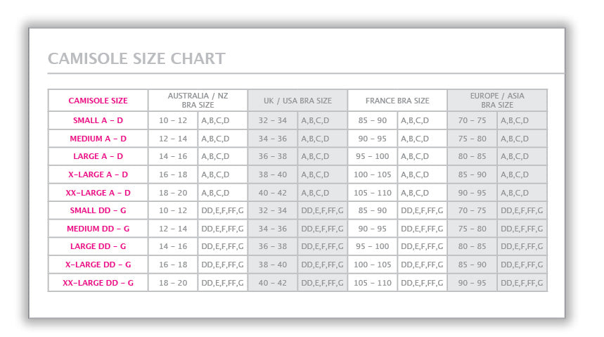 A And F Size Chart