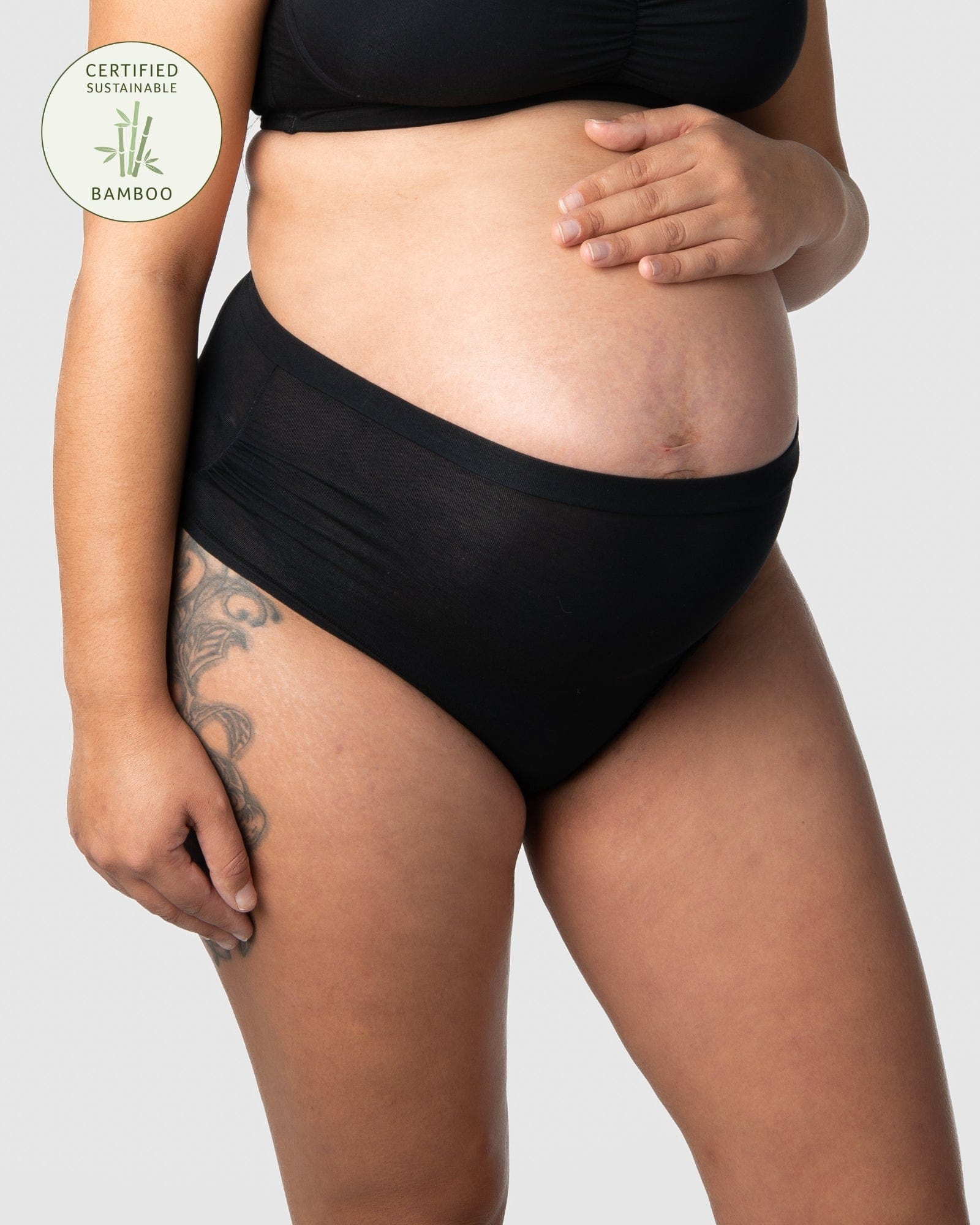 Image of SERENITY BAMBOO BLACK MATERNITY FULL BRIEF