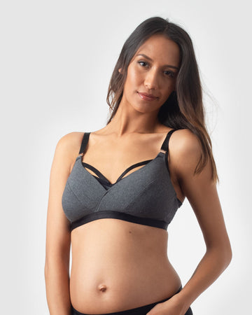 AMBITION T-SHIRT BLACK CONTOUR NURSING BRA - WIREFREE