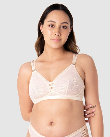 Hotmilk Nursing True Luxe non padded lace wirefree bra in pink