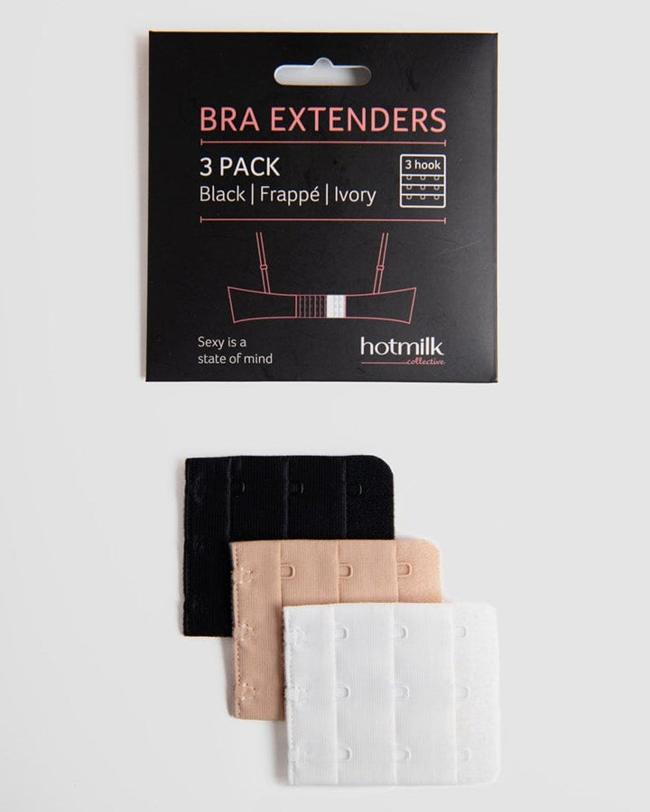 The Natural 3-hook Bra Extenders 3-pack In White,black,nude