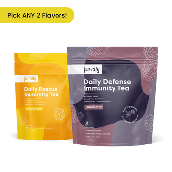 daily rescue lemon ginger immunity tea and daily defense immunity tea bag, pick any 2 flavors
