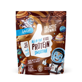 Galactic Brownie Kids Protein Flavor Smoothie bag, front