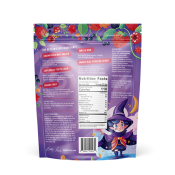Magical Berry Kids Protein Smoothie bag, back