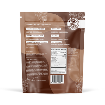 Keto Hot Chocolate Drink Mix Bag, back