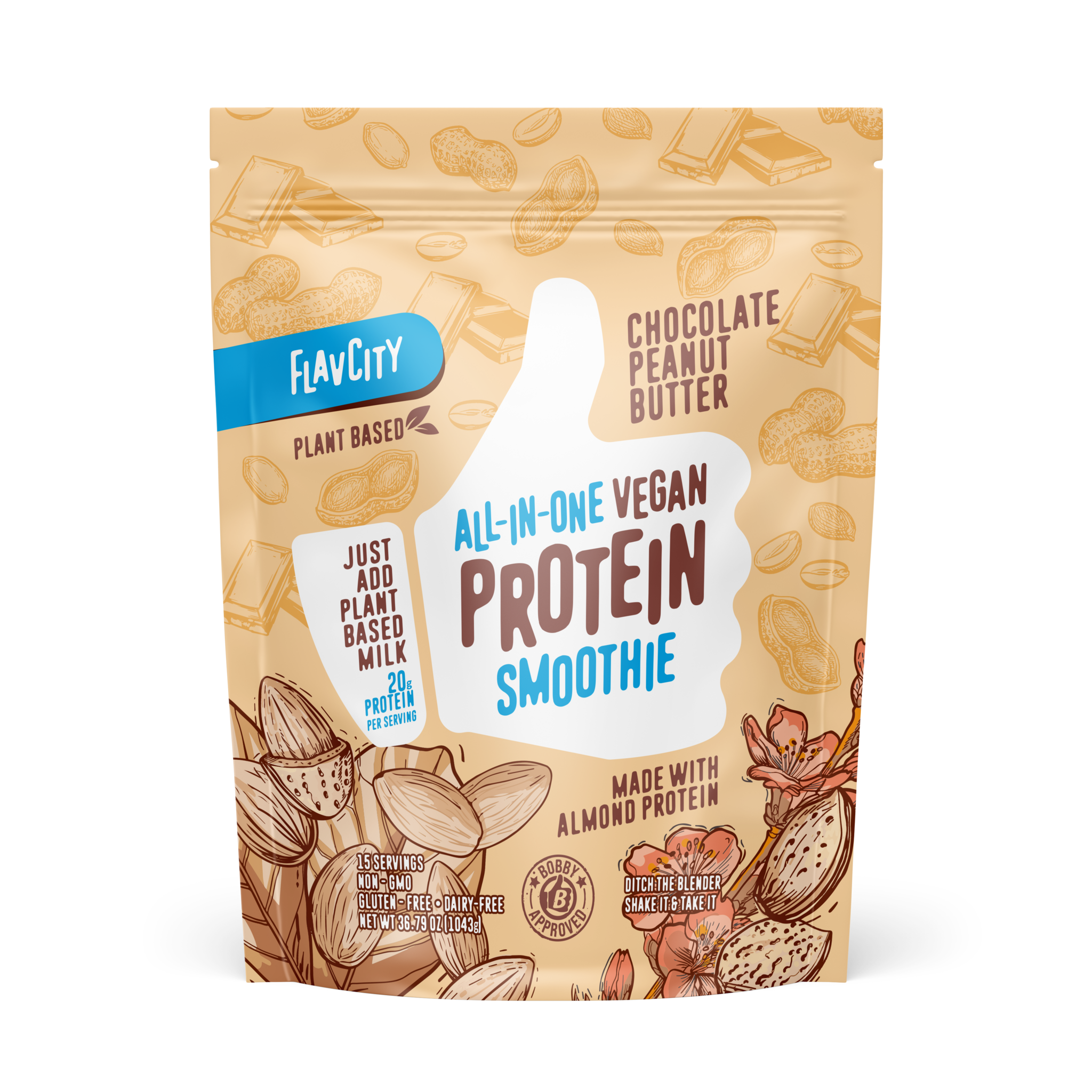 FlavCity Protein Smoothie - Berries & Cream (20 Servings) - 25g Protein - Gluten Free