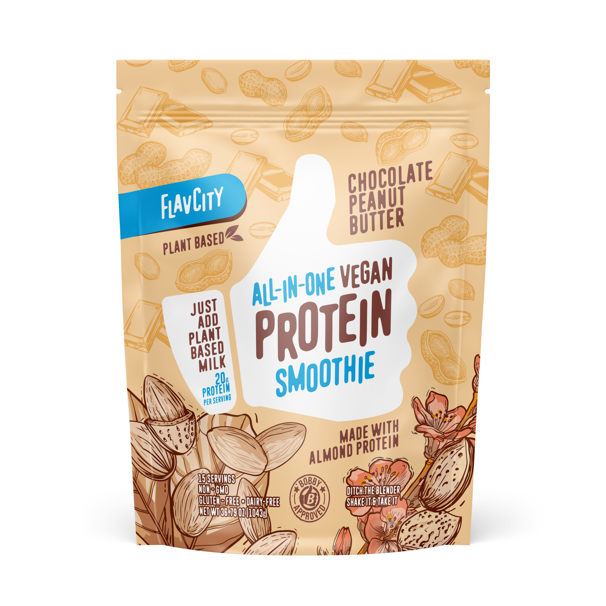 FlavCity Protein Smoothie - Butter Coffee (20 Servings) - 25g Protein - Gluten Free