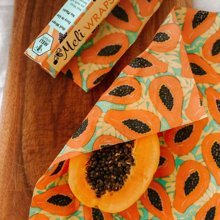 Meli Wraps Bulk Roll Tropical Papaya | Beeswax Wrap