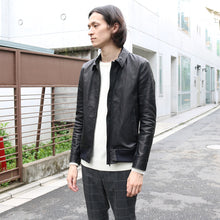 ラウンジリザード OIL WAX CALF LEATHER BLOUSON-