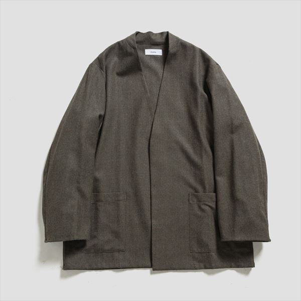 LAPELLESS SHIRT JACKET WOOL SOFT SERGE