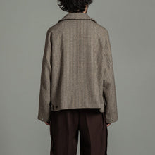 Natural Color Alpaca Tweed Hunter Jacket - Text 「Area」