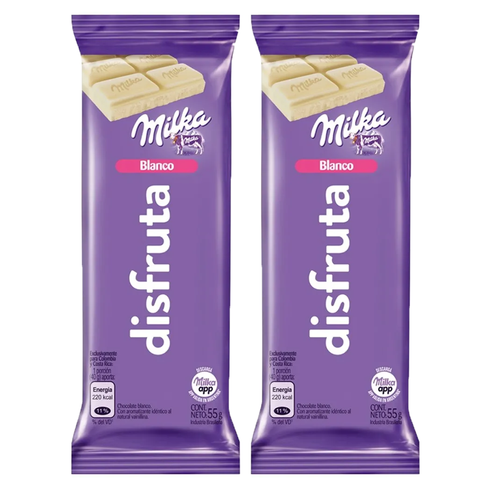 Milka White Chocolate, 55 g /  oz (2 units)