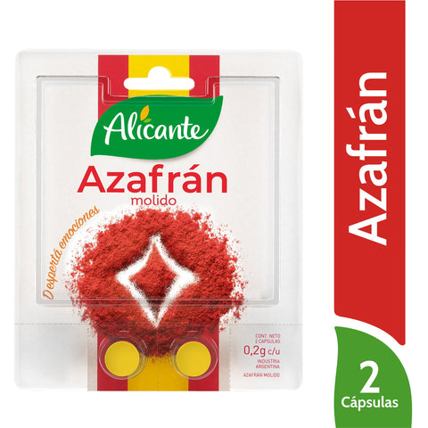 Azafran molido Alicante, 0,2 g / 0,007 oz ( 2 capsulas)