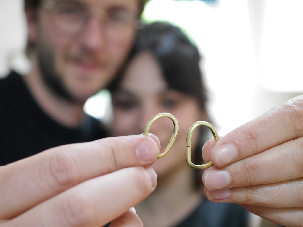 Rings formed, ready to solder