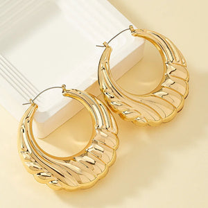 Retro Large Gold Hoops - The Candy Faith Lux Collection