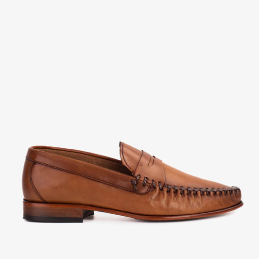 The Grand Woven Leather Tan Men Shoe Penny Loafer – Vinci Leather