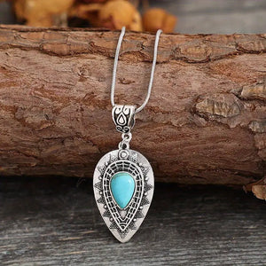 Inverted Teardrop Turquoise Necklace - Boss Lady Bling Boutique
