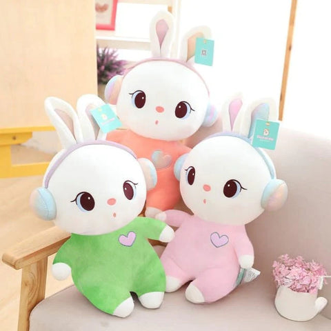 Bunny with Headphone Plush Toy