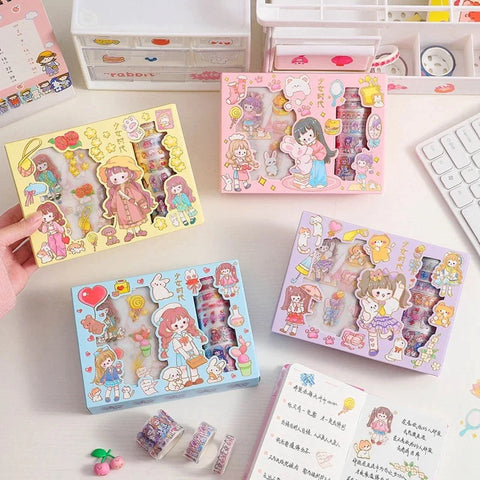 kawaii washi tape and sticker set