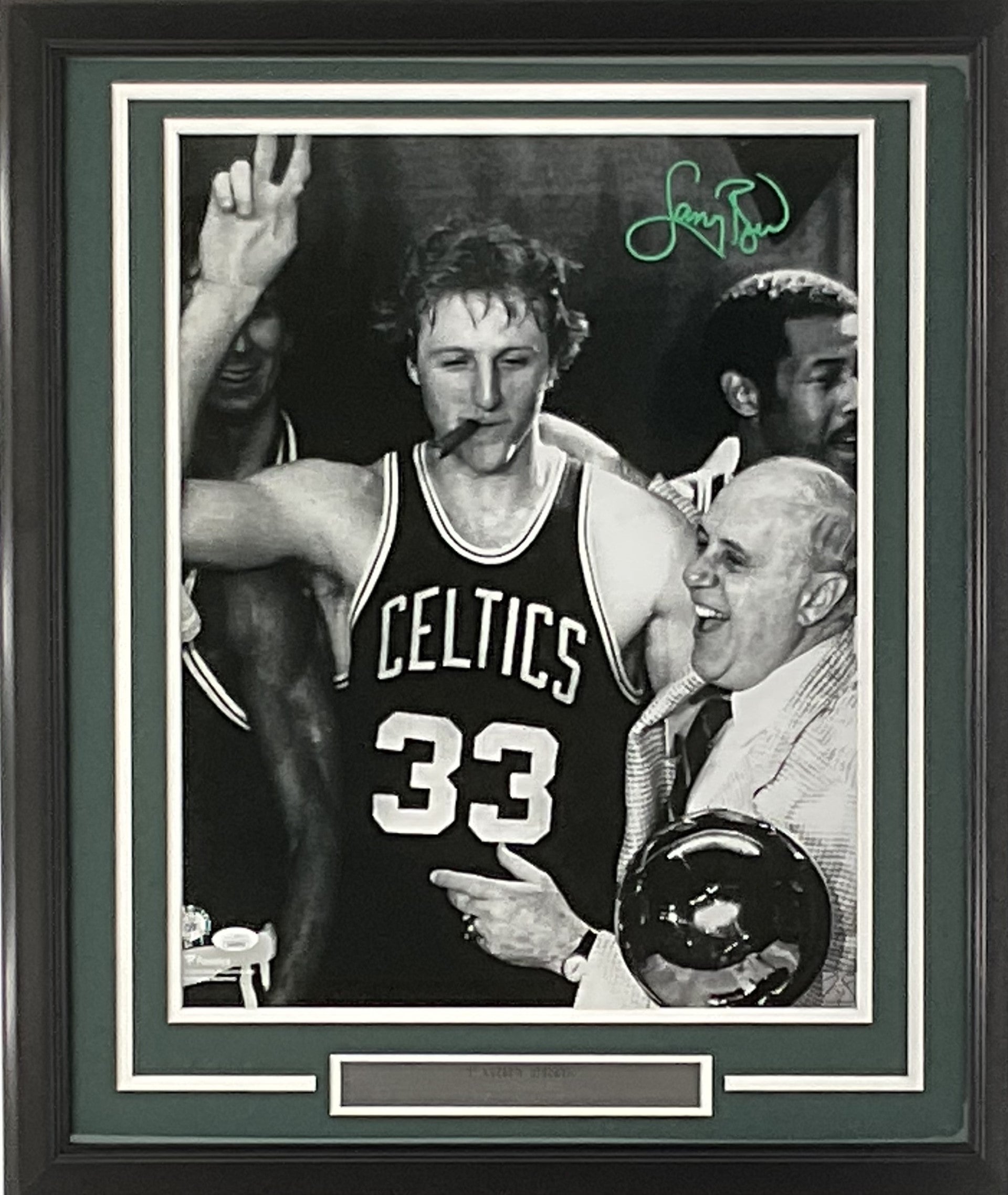 Framed Larry Bird Hall of Fame Boston Celtics Basketball 12x15
