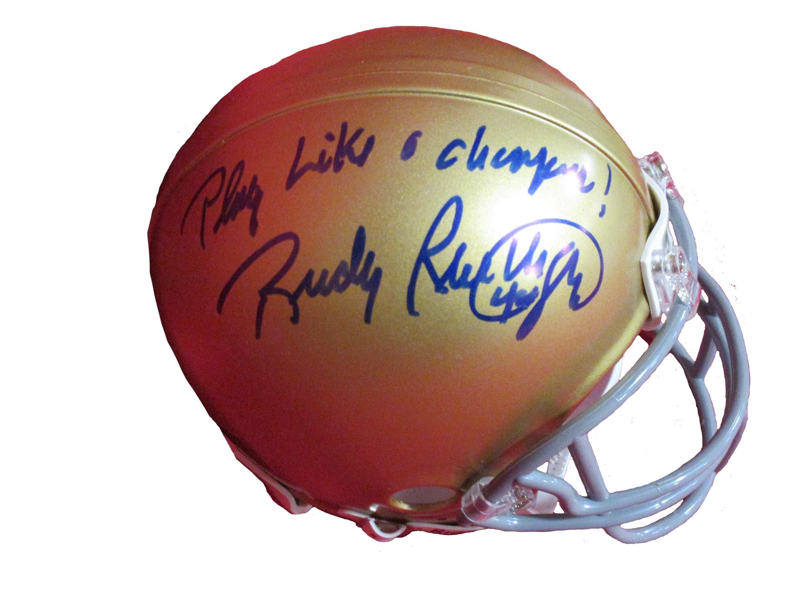 rudy ruettiger autographed helmet