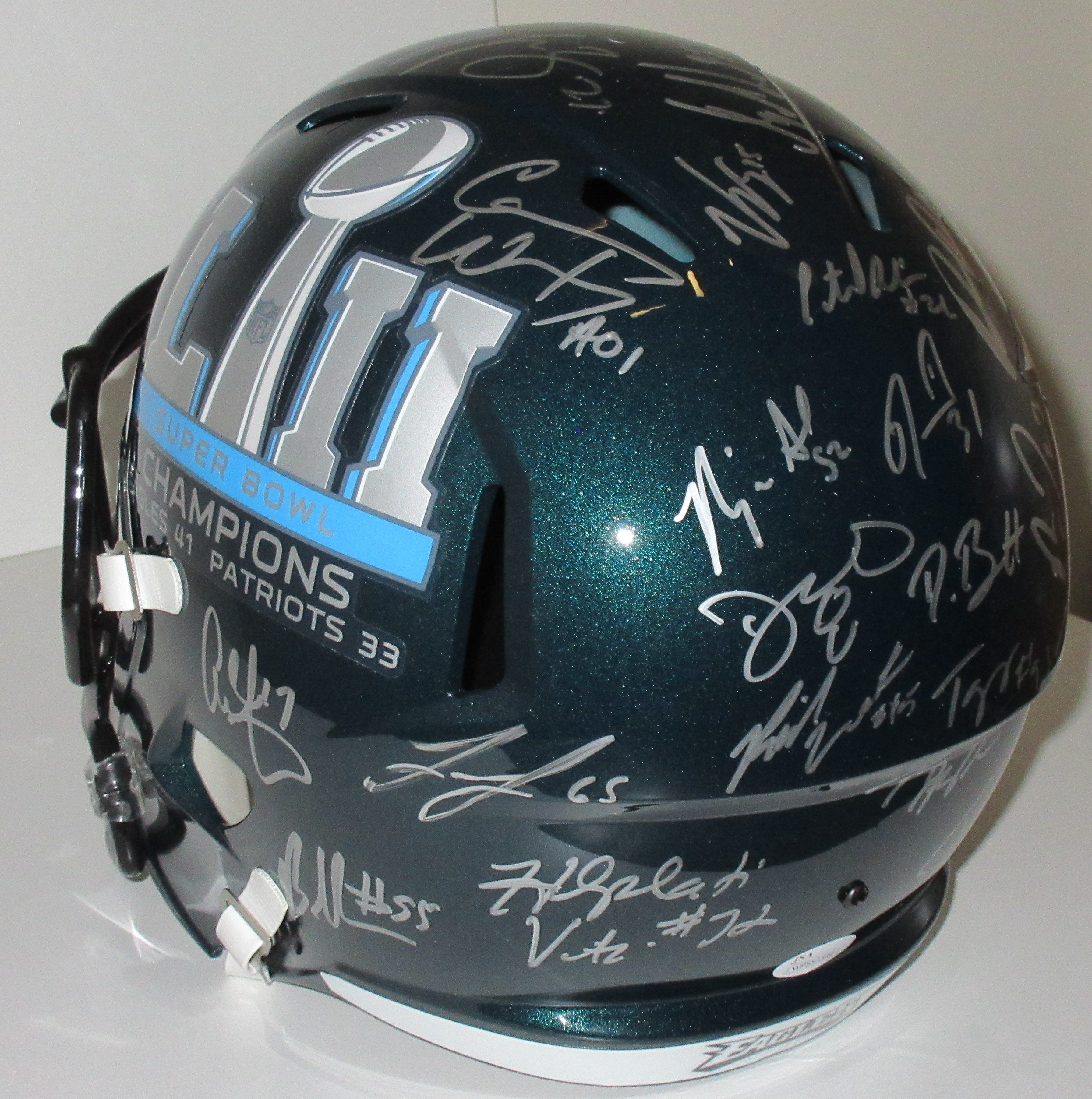 signed eagles helmet