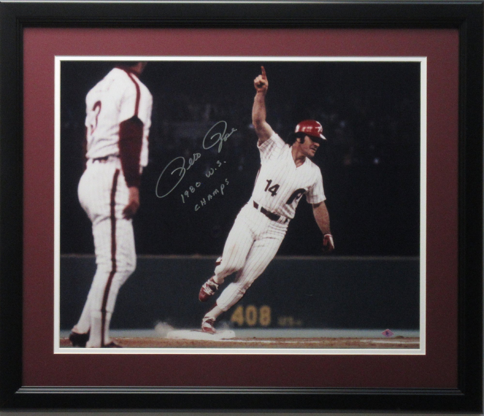 Pete Rose Signed Inscribed STATS 1980 World Series Philadelphia