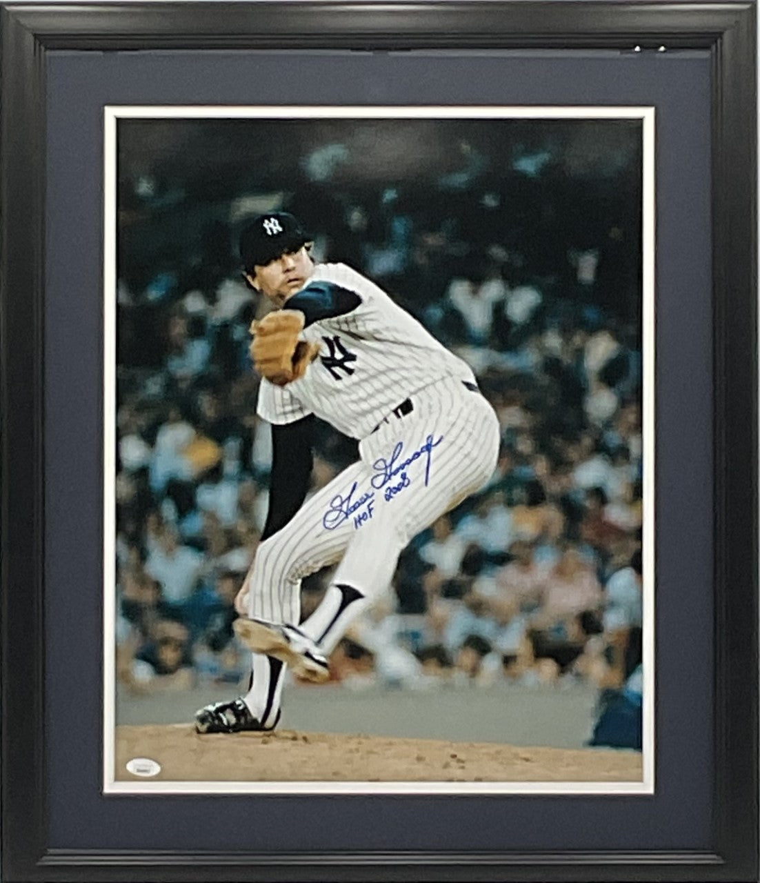 Yogi Berra Signed Yankees 14x18 Custom Matted 8x10 Photo & Signed Card –