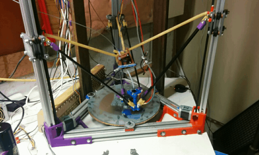 Animated GIF of delta flying extruder