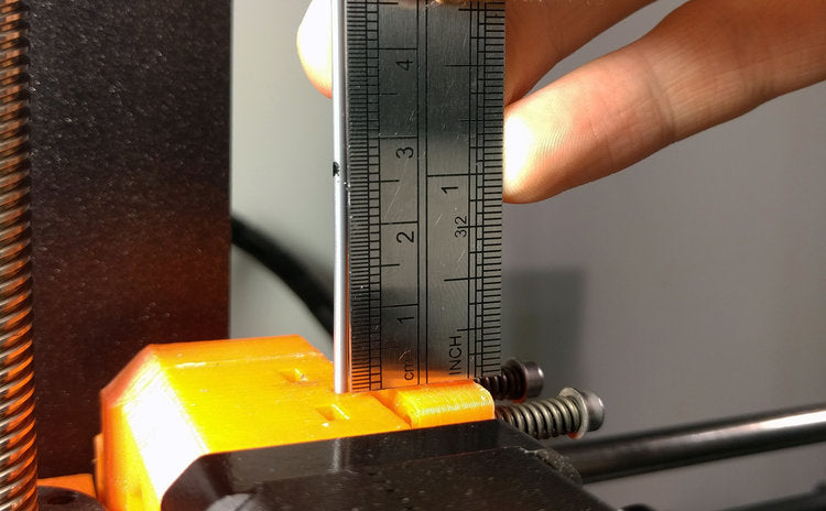 Ruler against filament showing 26mm remaining