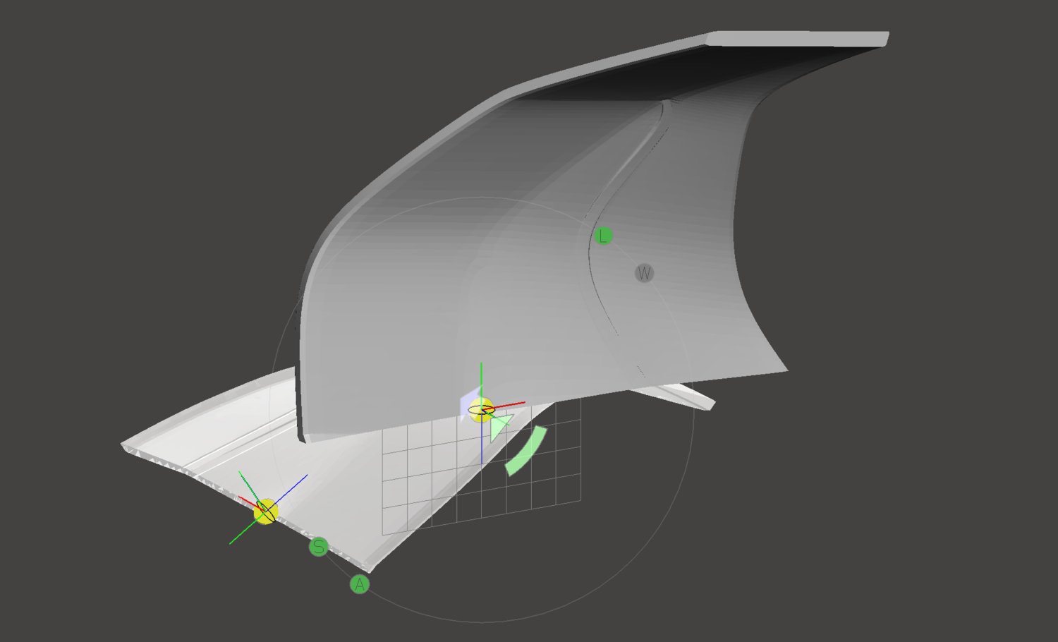 Screenshot of the 3D model during use of the align tool