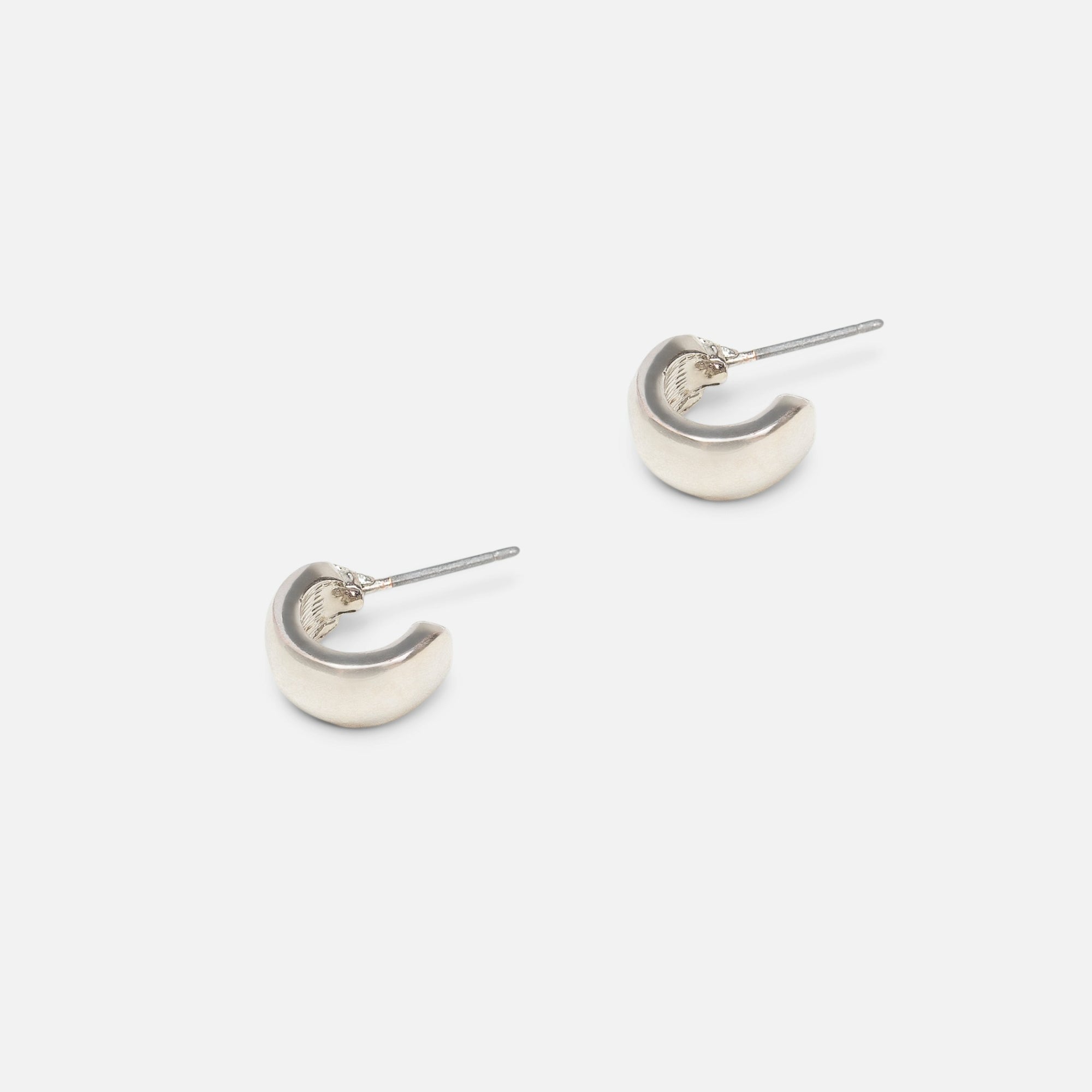 Set of three golden, silver and grey hoop earrings