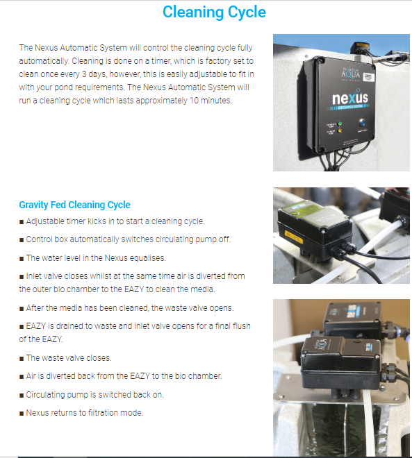 nexus Cleaning Cycle Gravity Fed System