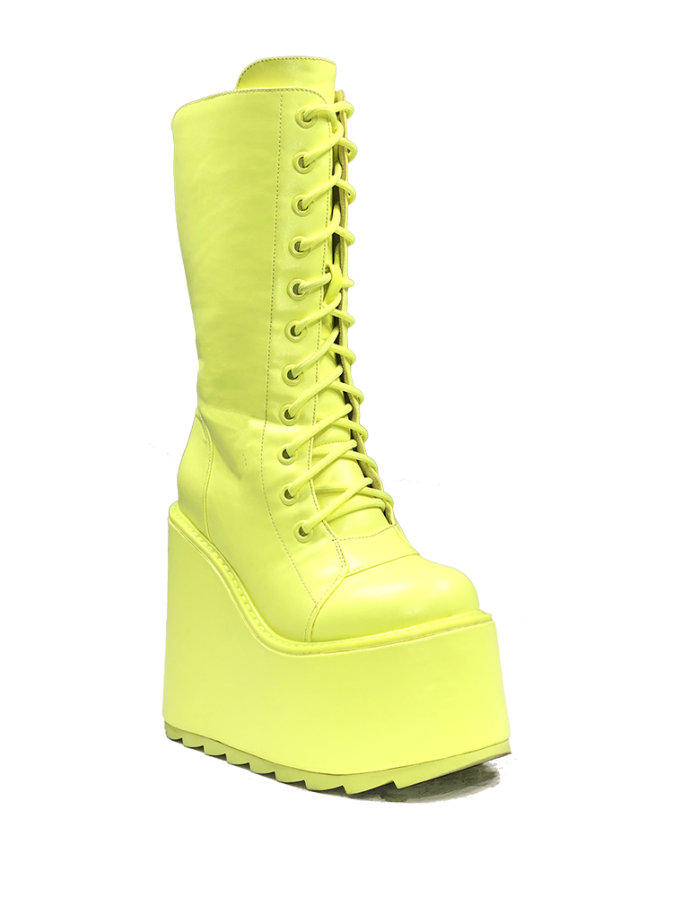lime green platform boots
