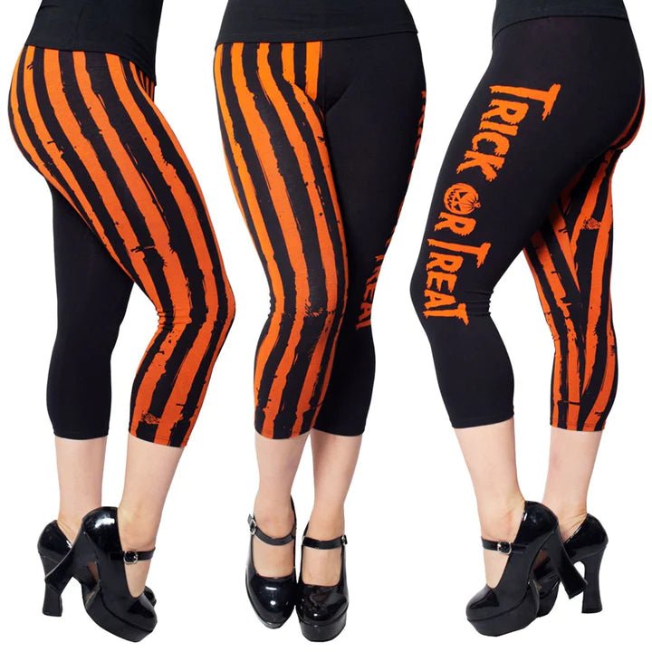 Halloween - Happy Hulaween Capri Leggings - 6 Color Choices & Regular or  Wide Waistband