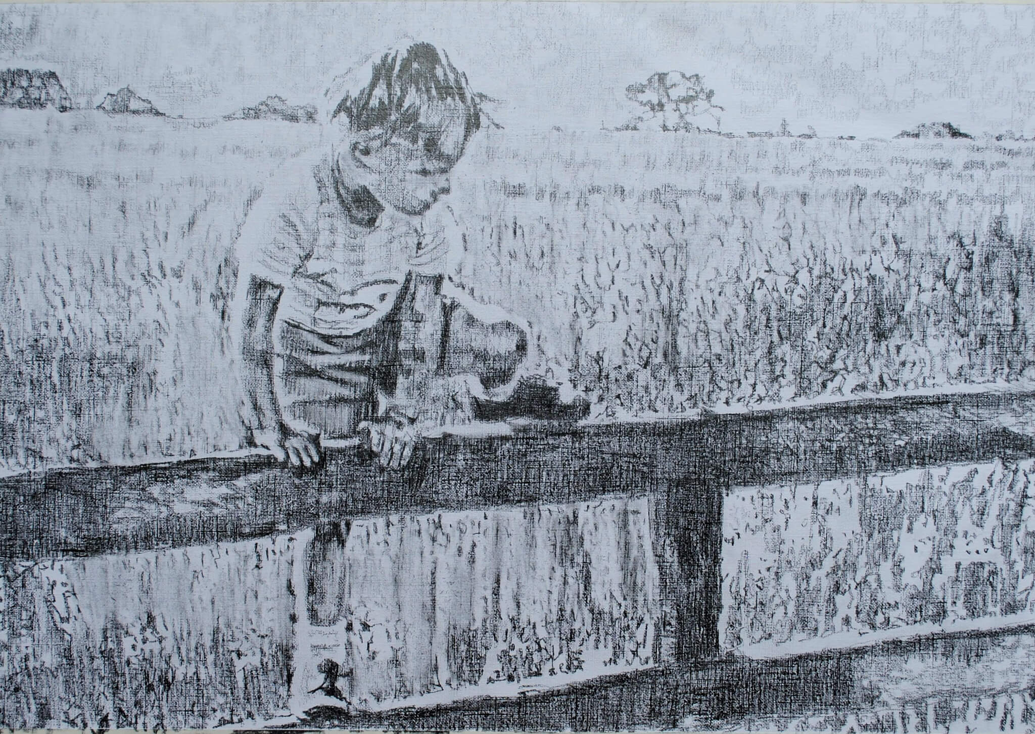 A Shropshire lad pencil on paper biographical portrait by Stella Tooth