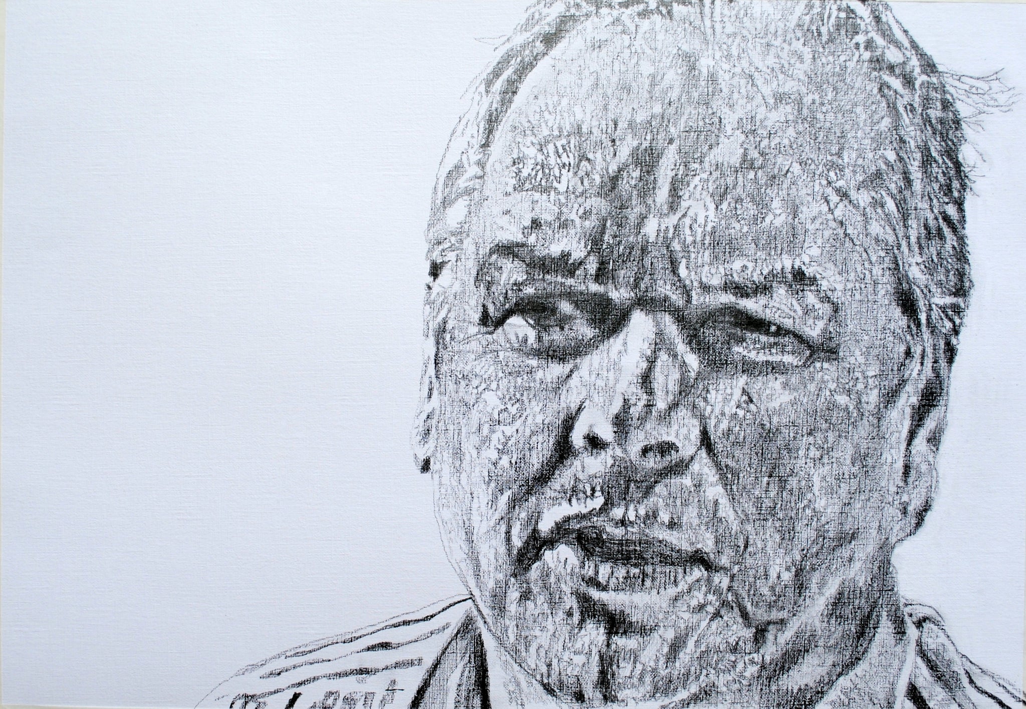 Sky News' Adam Boulton drawn portrait by British figurative artist Stella Tooth