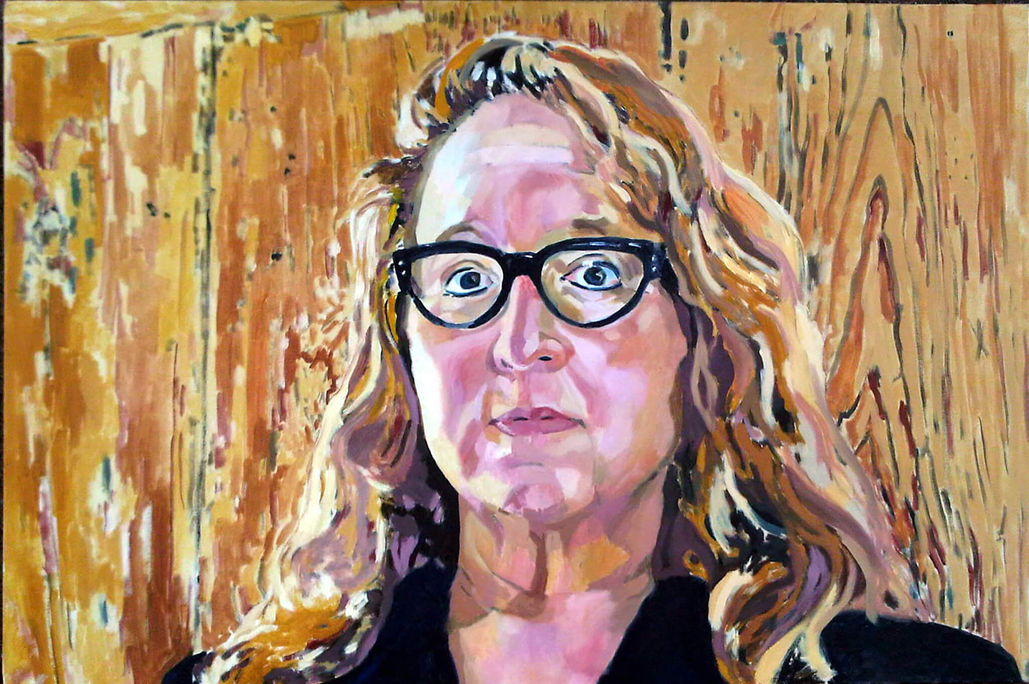 Amy Selwyn commissioned portrait in oils artwork by Stella Tooth.