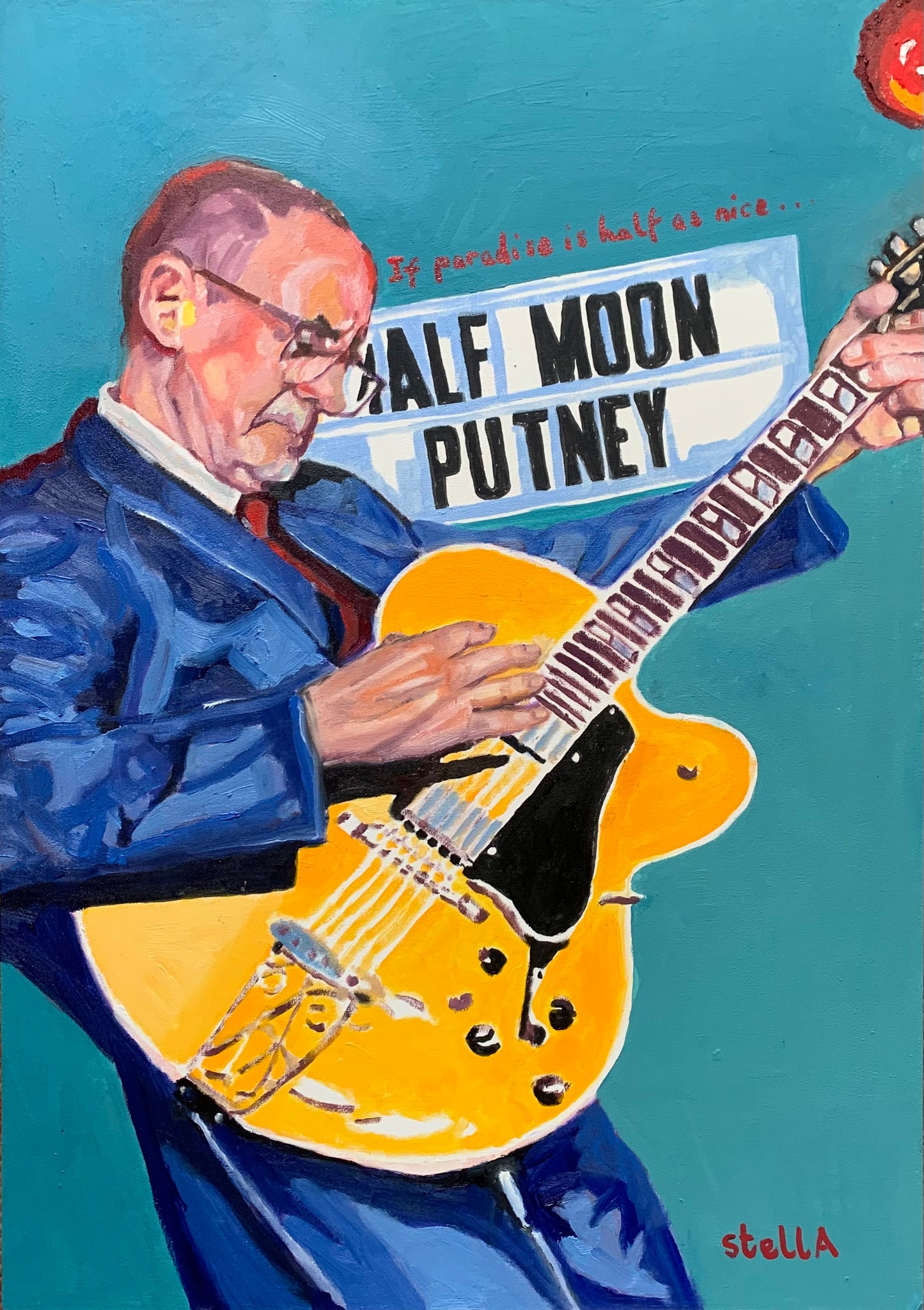 Andy Fairweather Low oil on cradled gesso panel by Stella Tooth music inspired art