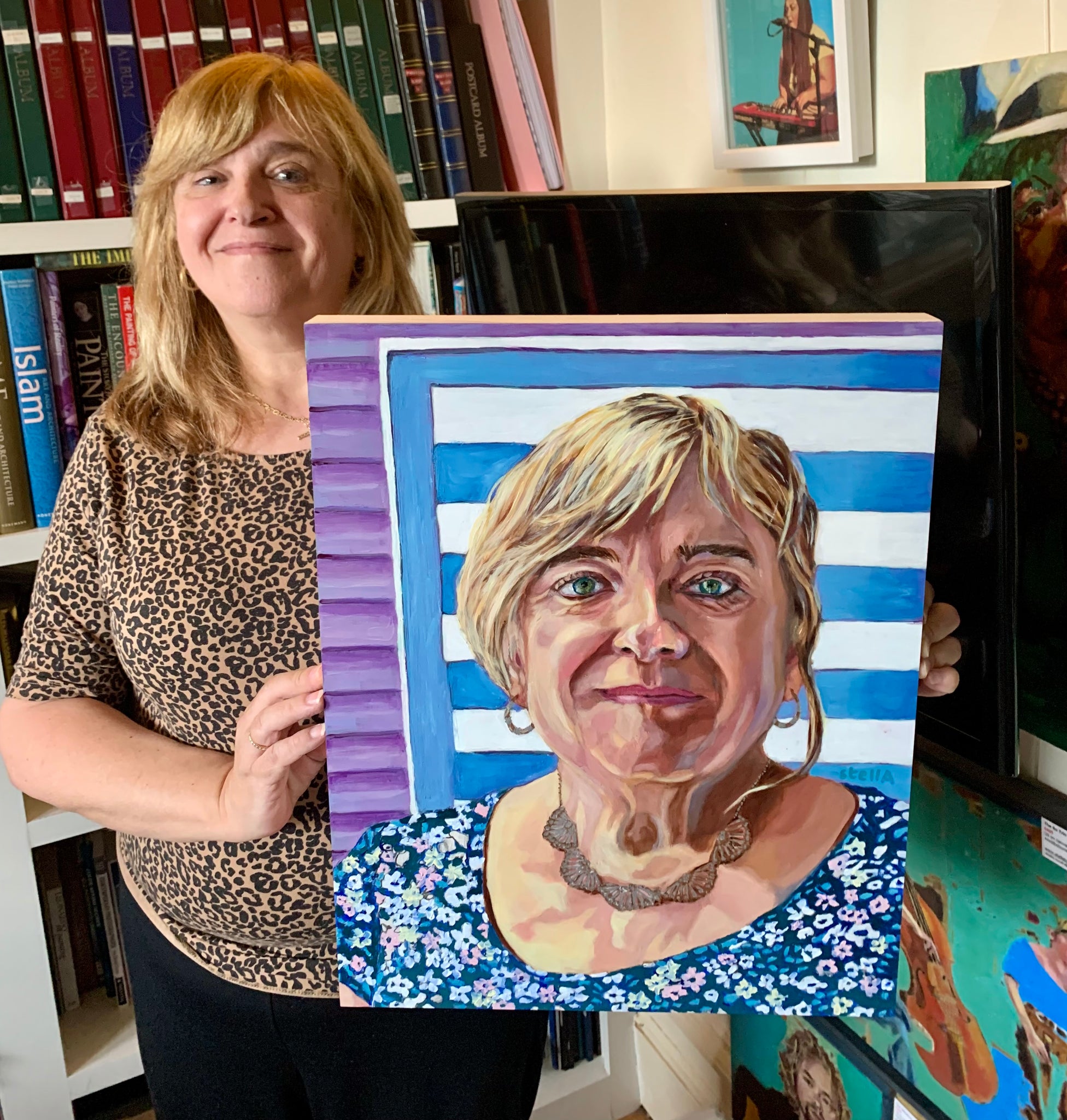 Barbara Wichmann with Stella Tooth artist's portrait of her