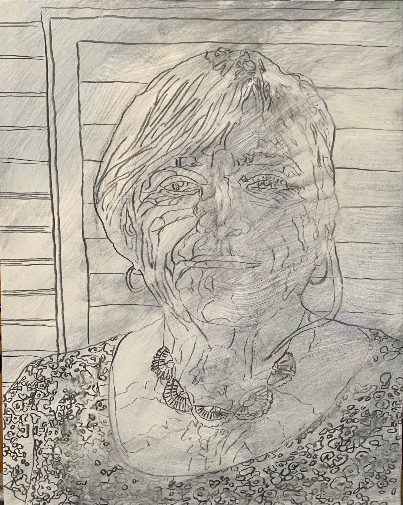 Light wash in portrait painting process of Barbara Wichmann by Stella Tooth