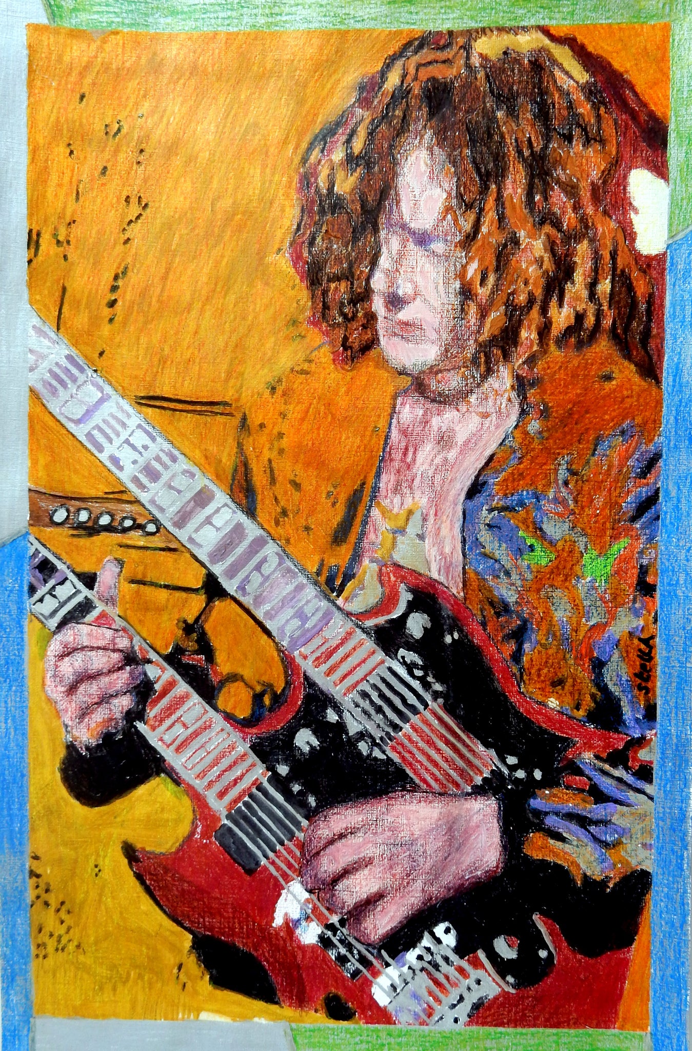 Boot Led Zeppelin mixed media on paper by Stella Tooth artist