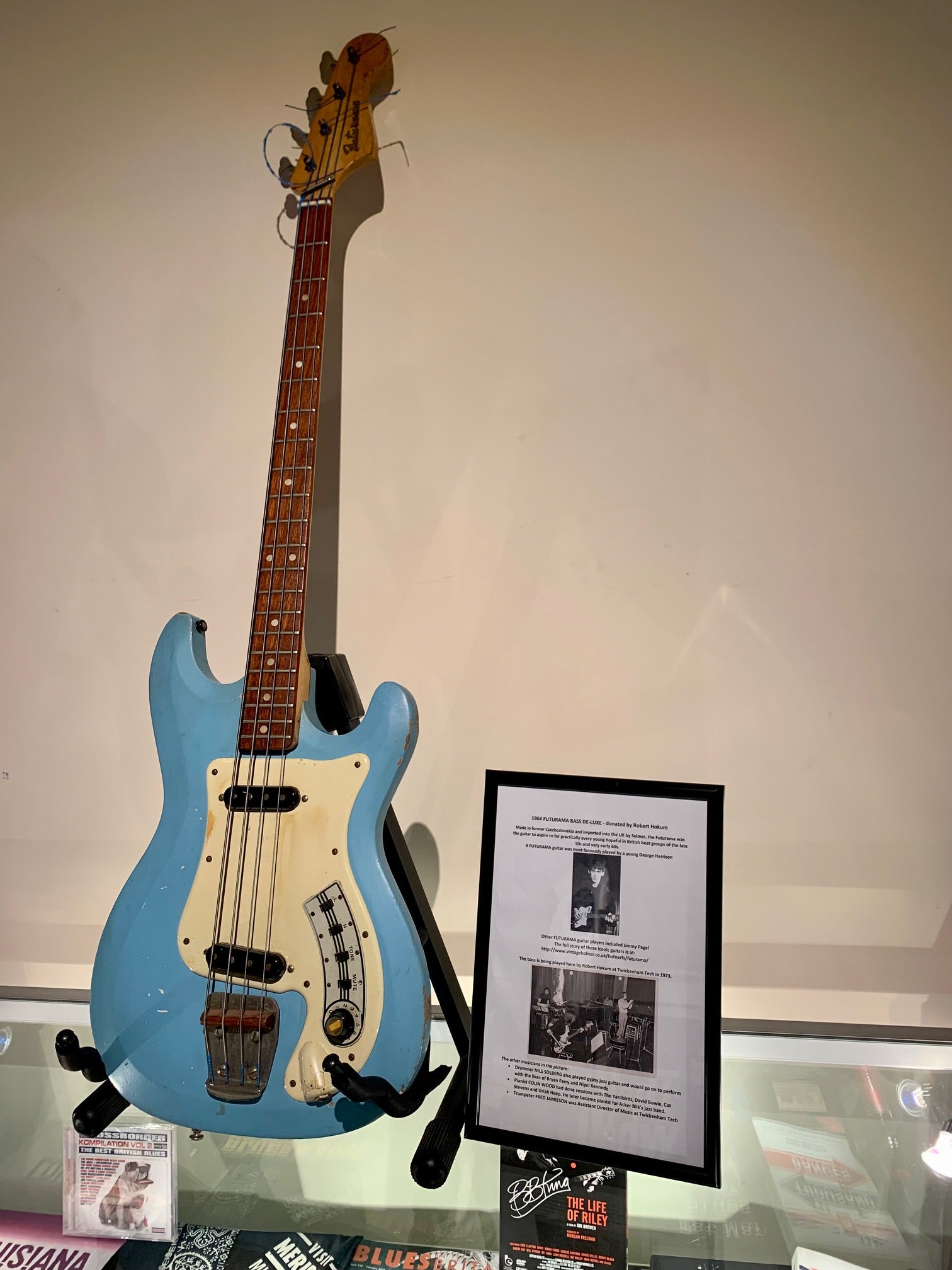 Robert Hokum The Ealing Blues Club's guitar at the British Blues Exhibition