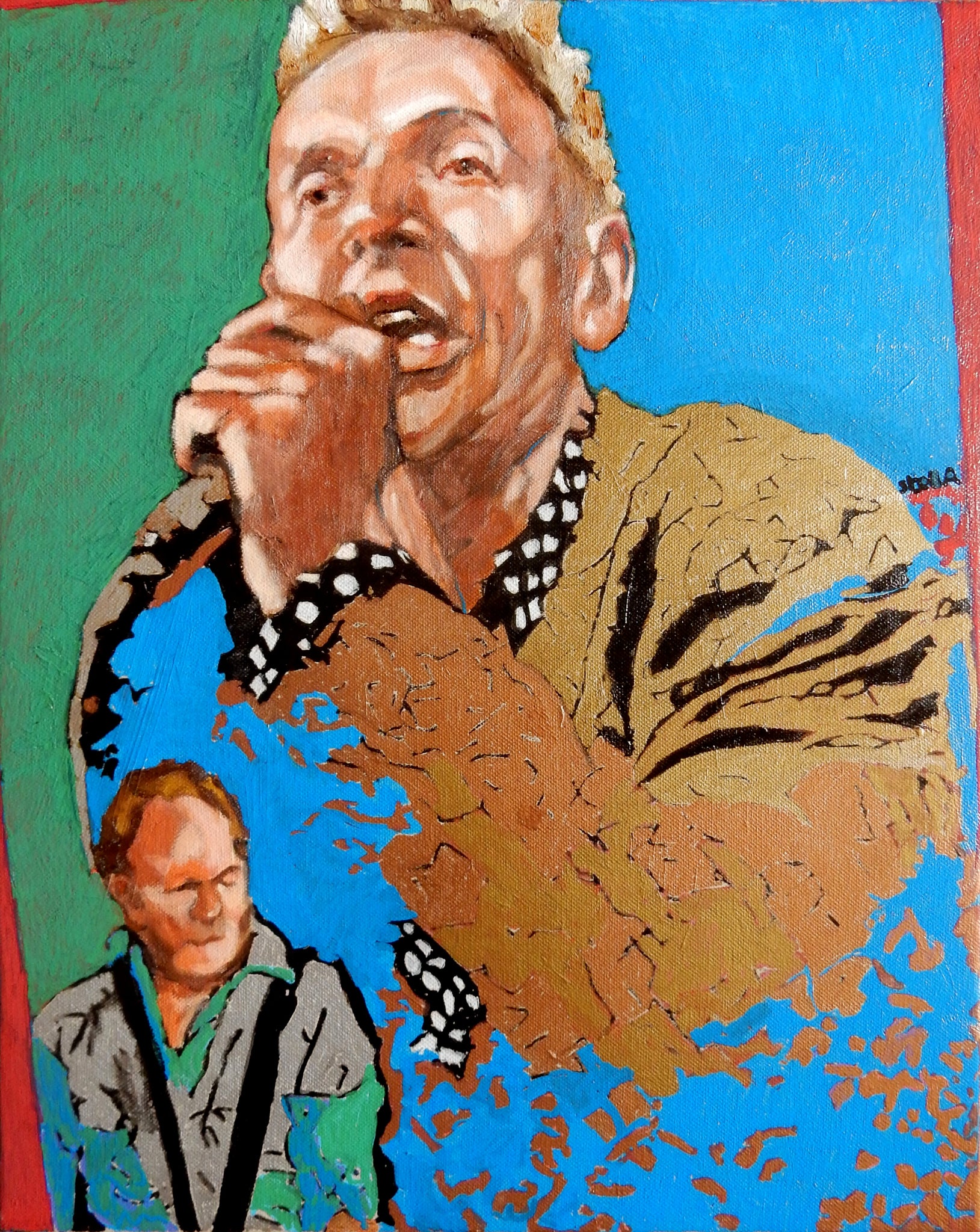 Robert Kane of Dr Feelgood acrylic on canvas by Stella Tooth artist