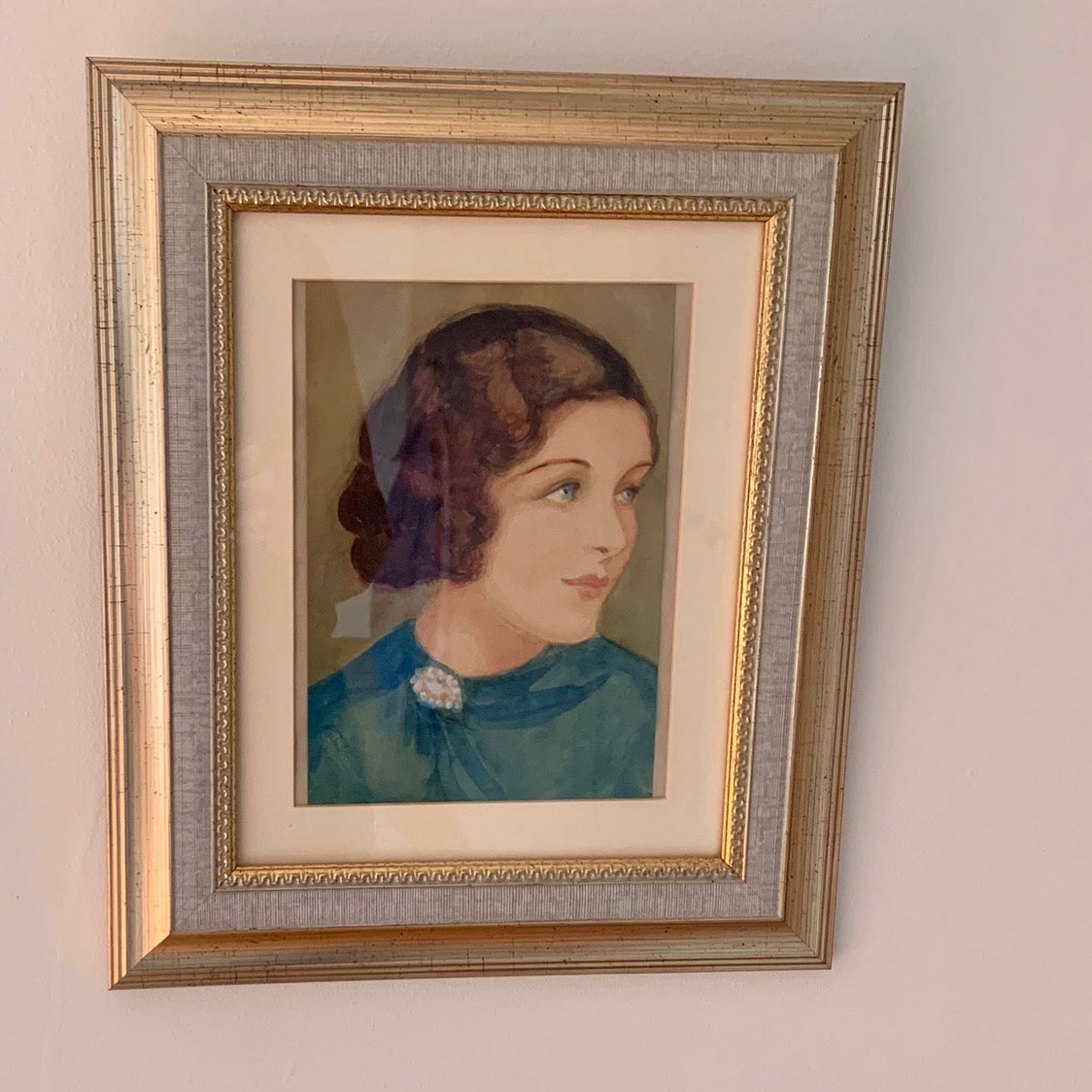 Female watercolour portrait by Alexander George Heath Saunders