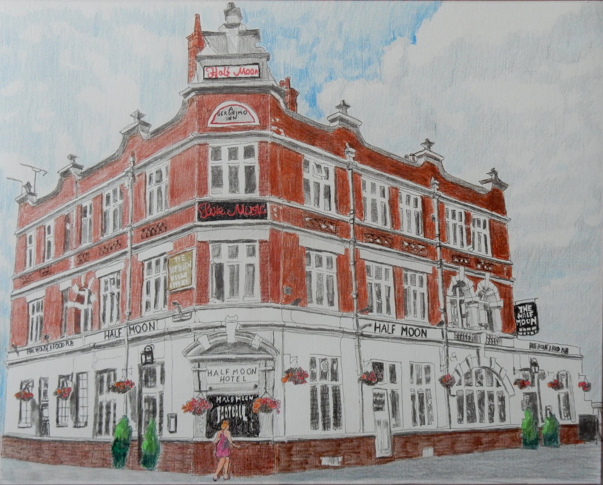 Drawing of the Half Moon Putney by Stella Tooth artist