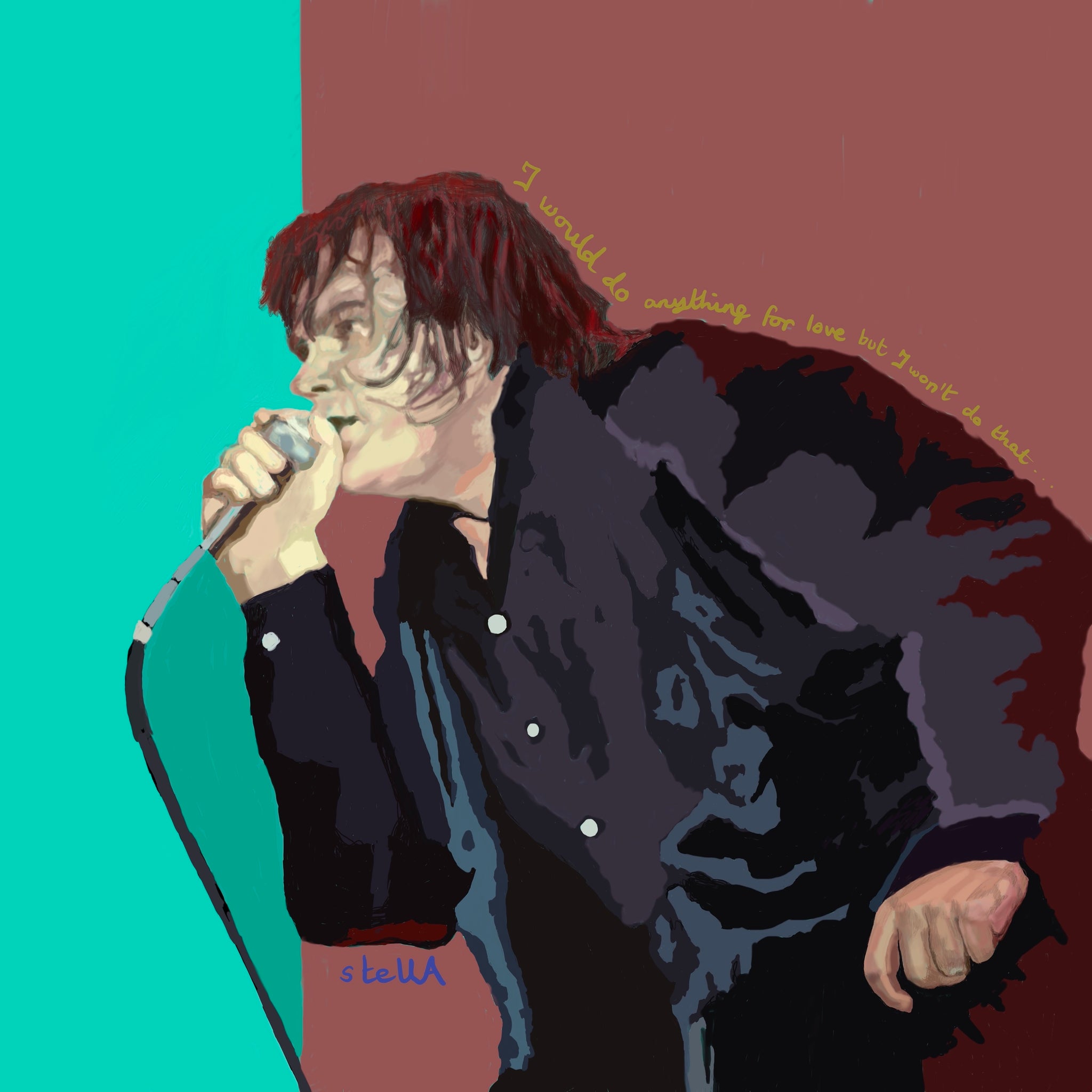 Digital painting of Meat Loaf by Stella Tooth music-inspired artist