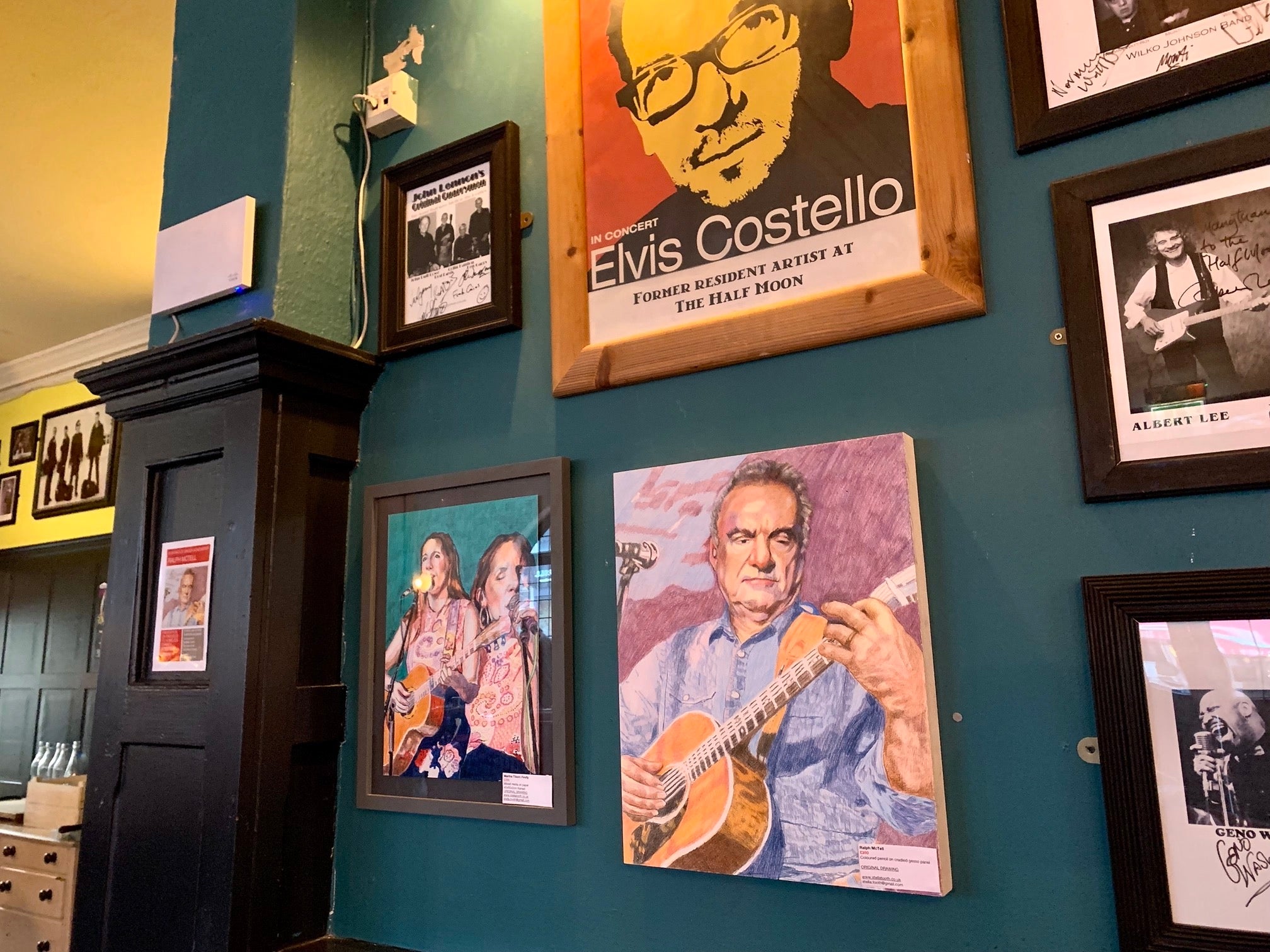 Ralph McTell and Martha Tilston at the Half Moon Putney musician artworks by Stella Tooth