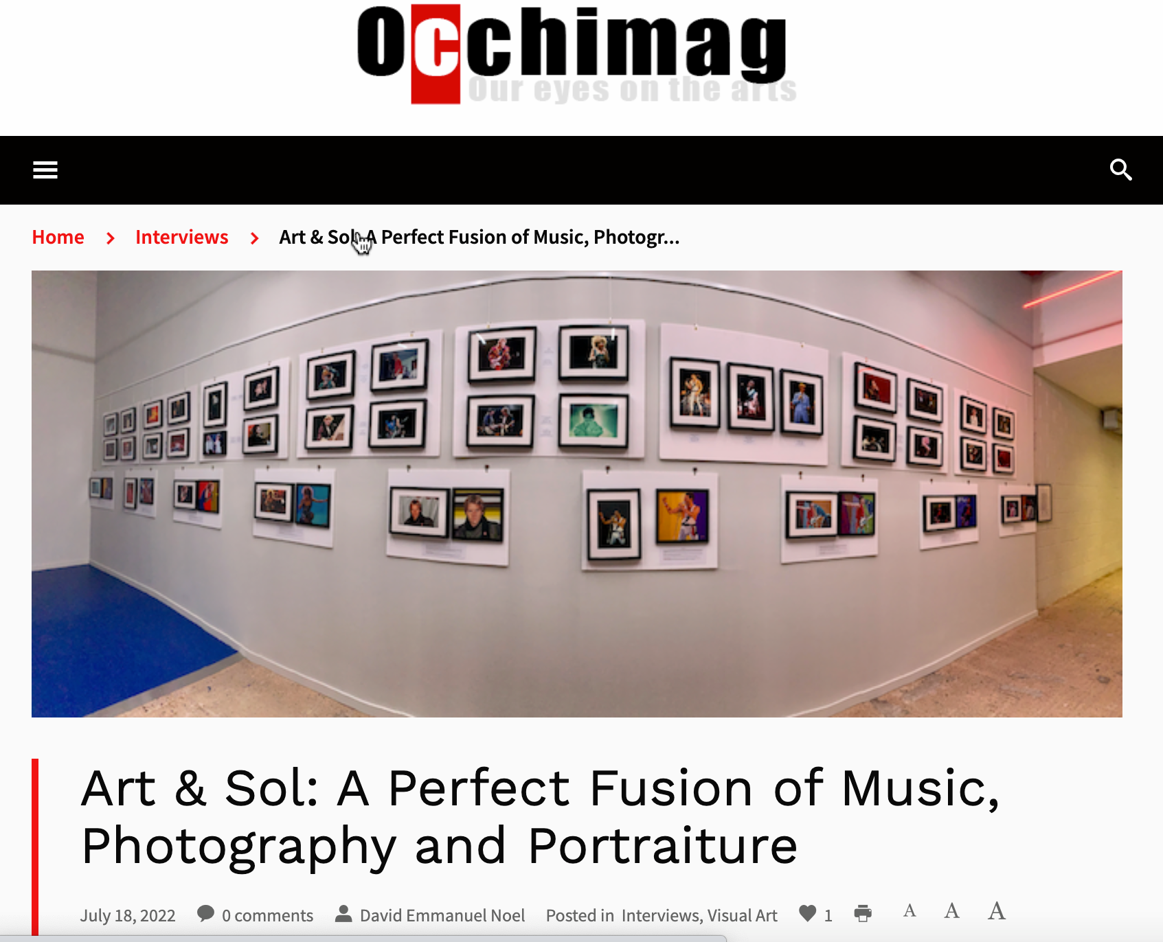 Occhi Magazine feature with Solomon N'Jie and Stella Tooth about their artistic collaboration